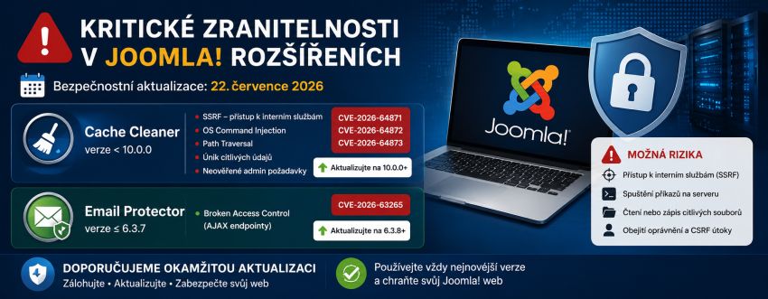 Kritické chyby v Cache Cleaner a Email Protector pro Joomla!