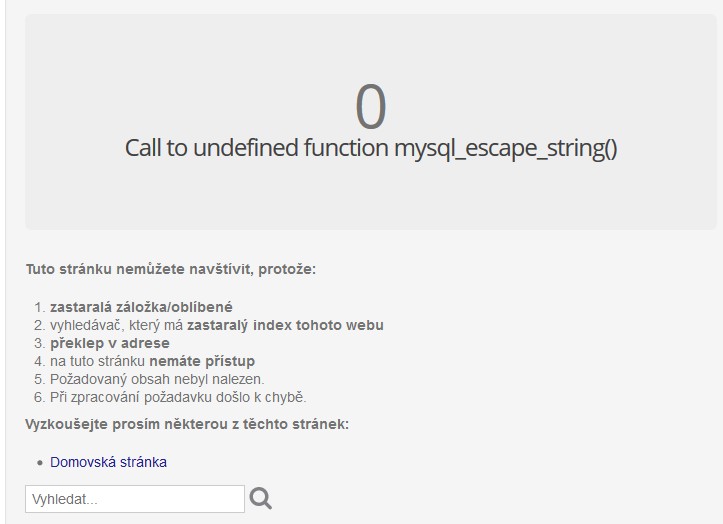 call to undefined function mysql escape string