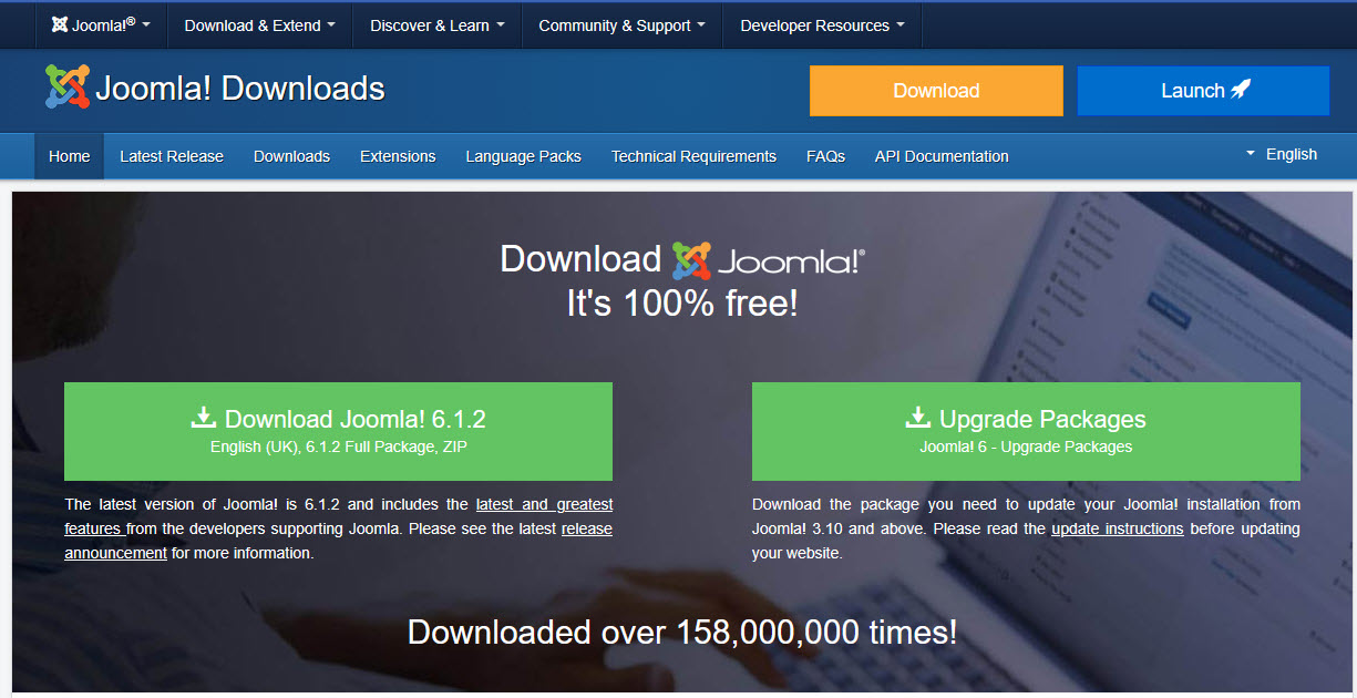 Stažení aktuálního instalačního balíčku Joomla 6