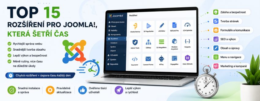 Top 15 rozšíření pro Joomla!, která vám ušetří čas