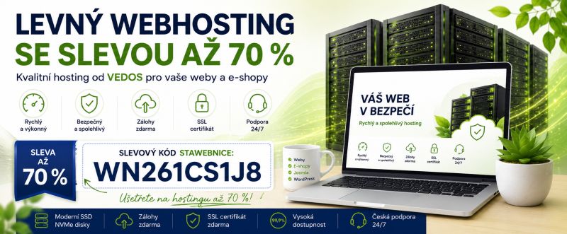 slevový kupon webhosting vedos 70%