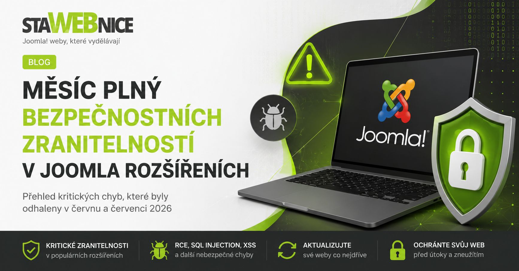seznam bezpečnostních zranitelností v Joomla rozšířeních