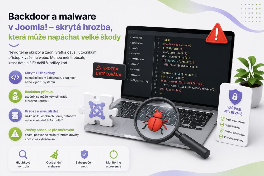 Backdoor a malware ukrytý v souborech Joomla!