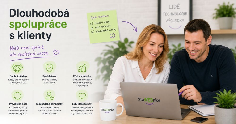 Dlouhodobá spolupráce StaWEBnice s klienty na webech a e-shopech