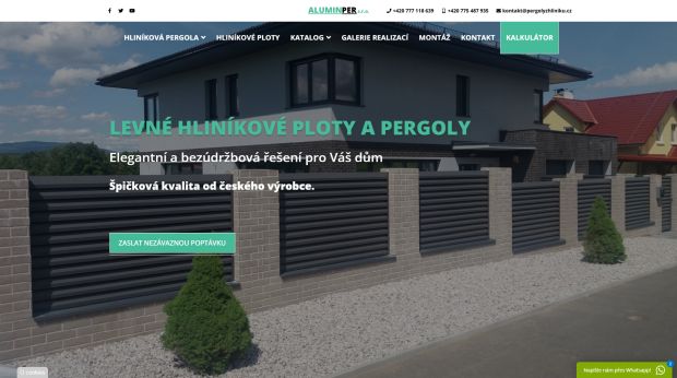 Náhled mikrostránky hlinikove ploty pergoly