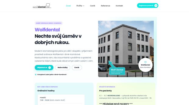 Náhled webových stránek Wolfdental.cz