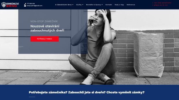 Náhled webových stránek zámečnictví Brno